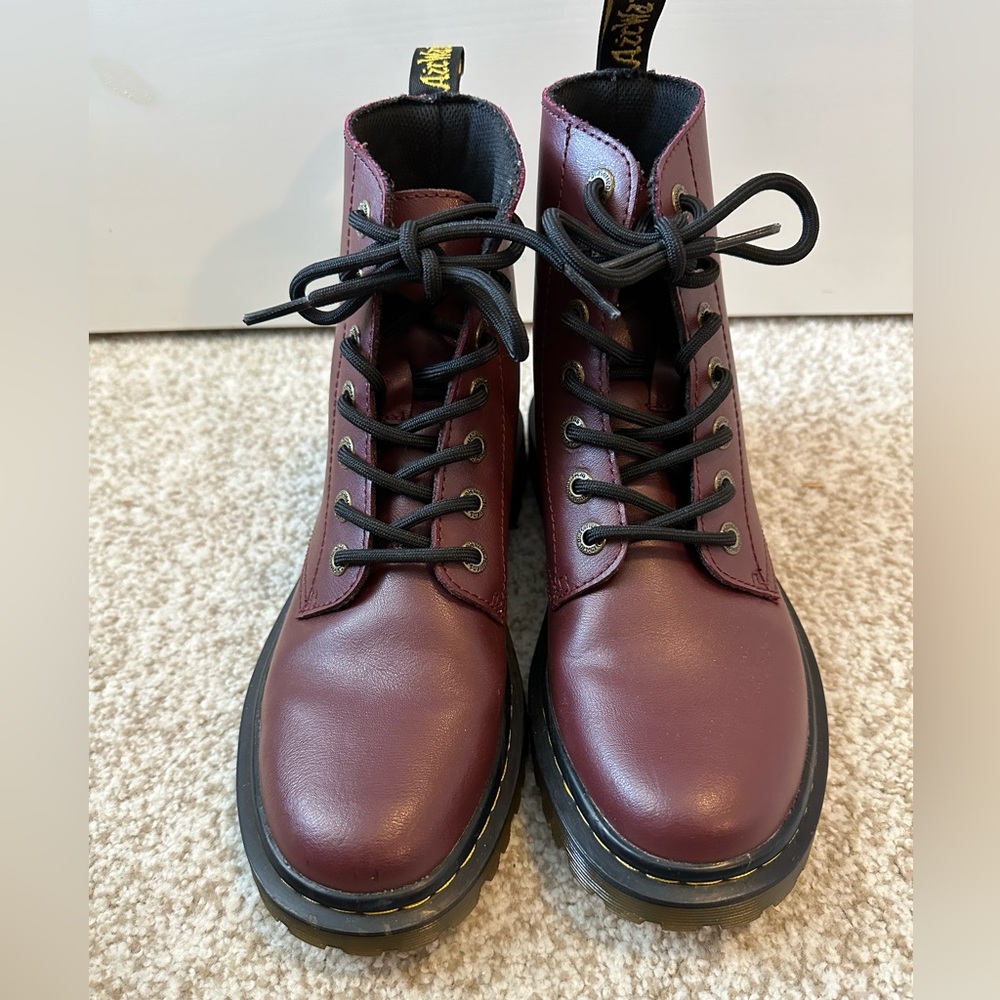 Dr Marten leather burgundy boots